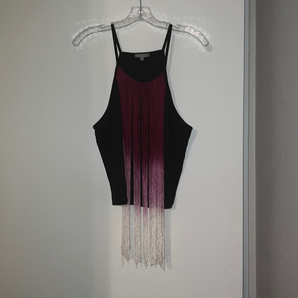 PLUS SIZE Fringe Crop Top